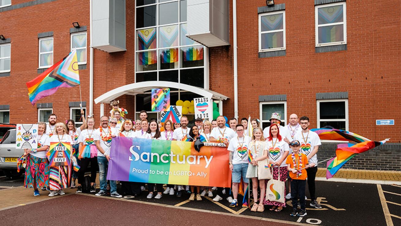 Sanctuary employees and those close to them supporting Pride in Hull 2022